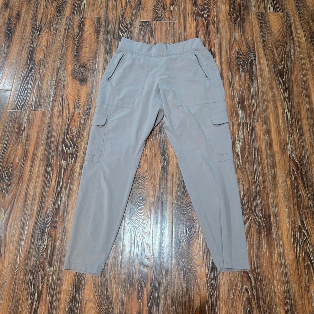 Athleta Size 6 Cargo Joggers Women Taupe Gray Elastic Waist Stretch Hiking Pants